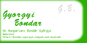 gyorgyi bondar business card